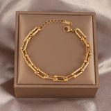 Punk Stainless Steel Charm Chain Bracelet For Women