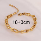 Punk Stainless Steel Charm Chain Bracelet For Women
