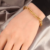 Punk Stainless Steel Charm Chain Bracelet For Women