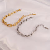 Punk Stainless Steel Charm Chain Bracelet For Women