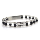 Punk Stainless Steel Bracelet Men Biker Chain Bracelet Silicone Jewelry