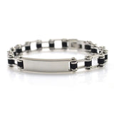 Punk Stainless Steel Bracelet Men Biker Chain Bracelet Silicone Jewelry