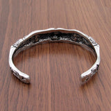 Punk Double Skull Bangle Motor Biker Skeleton Cuff Bracelet