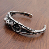 Punk Double Skull Bangle Motor Biker Skeleton Cuff Bracelet