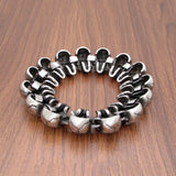Punk 316L Stainless Steel Silver 15 Skull Head Bracelet