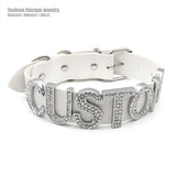Punk 35MM Letters Choker Necklace Wide PU Personalized Name Word Collar