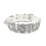 Punk 35MM Letters Choker Necklace Wide PU Personalized Name Word Collar