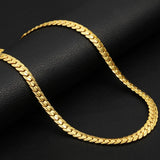 4%2F7mm Embossing Flat Snake Chain Necklace Gold/Silver Stainless Steel