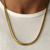 4%2F7mm Embossing Flat Snake Chain Necklace Gold/Silver Stainless Steel