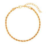 Punk Twisted Rope Chain Anklet Silver Foot Jewelry