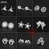 925 Silver Tennis Racket Stud Earrings Music Sport Jewelry Gift