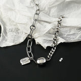 Punk 925 Sterling Silver Letter Geometric Charm Bracelet For Women