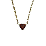 Punk 925 Silver Necklace Red Zircon Heart Pendant Choker for Women