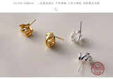 Punk 925 Sterling Silver Stud Earrings Retro Party Round Earring