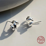 Punk 925 Sterling Silver Stud Earrings Retro Party Round Earring