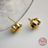 Punk 925 Sterling Silver Stud Earrings Retro Party Round Earring
