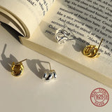 Punk 925 Sterling Silver Stud Earrings Retro Party Round Earring