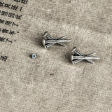 Punk 925 Silver Nail Shape Stud Earrings Anti Allergic Jewelry