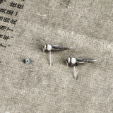 Punk 925 Silver Nail Shape Stud Earrings Anti Allergic Jewelry