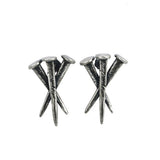 Punk 925 Silver Nail Shape Stud Earrings Anti Allergic Jewelry