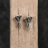 Punk 925 Silver Nail Shape Stud Earrings Anti Allergic Jewelry