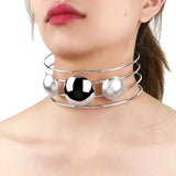 Punk African Metal Bib Necklace For Women
