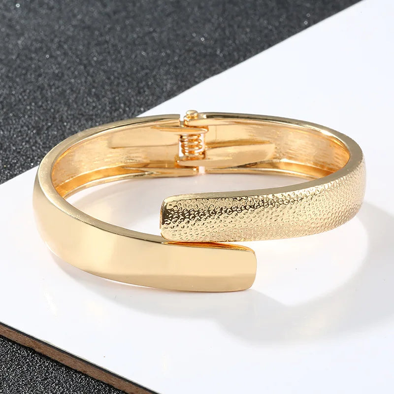 Punk Alloy Bangles Bracelets Women Geometric Cuff Jewelry