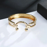 Punk Alloy Bracelet for Women Statement U Shape Charm Bracelet