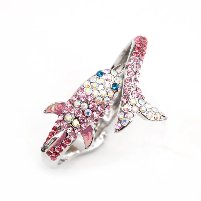 Punk Alloy Crystal Dolphin Bangles Bracelets Women Charm Jewelry