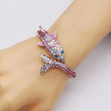 Punk Alloy Crystal Dolphin Bangles Bracelets Women Charm Jewelry