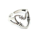 Punk Ancient Hollow Heart Ring for Women