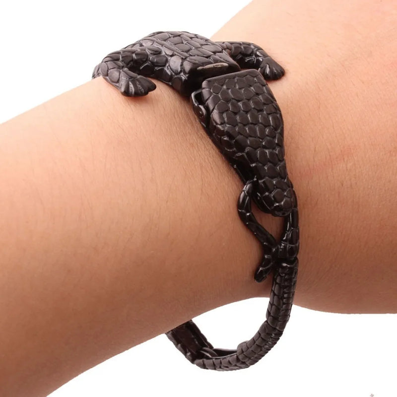 316L Stainless Steel Crocodile Biker Bracelet 8.26inch