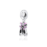 Punk Ballerina Shoes Dangle Charm 925 Sterling Silver Bead for Bracelet