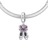 Punk Ballerina Shoes Dangle Charm 925 Sterling Silver Bead for Bracelet