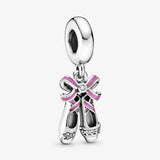 Punk Ballerina Shoes Dangle Charm 925 Sterling Silver Bead for Bracelet