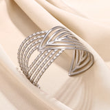 Stainless Steel Punk Bangles Cuff Bracelets Women Jewelry Girls Bijoux