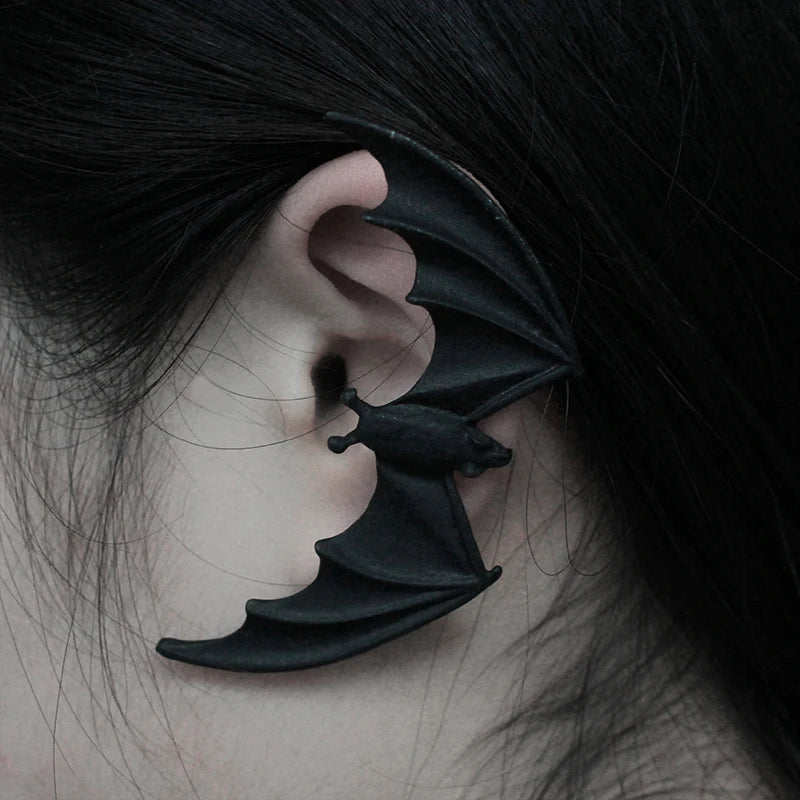 Punk Bat Earrings Ear Clip Night Club Animal Bat Earrings