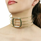 Punk Bib Neck Choker Necklaces Wide African Torques Statement Chocker