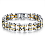 Punk Bicycle Chain Link Men Charm Bracelet Stainless Steel Cuff Bangle