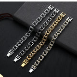 Punk Bicycle Chain Link Men Charm Bracelet Stainless Steel Cuff Bangle