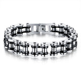 Punk Bicycle Chain Link Men Charm Bracelet Stainless Steel Cuff Bangle