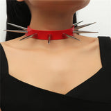 Punk Metal Spike Rivets Gothic Choker Necklace