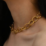 Punk Big Circle Chain Necklace Bracelet for Women