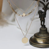 Punk Big Link Chain Layer Necklaces Women Titanium Steel Plating 14K