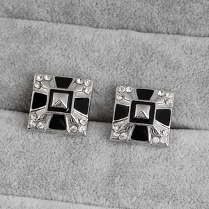 Punk Enamel Pyramid Cross Cufflinks For Mens French Shirt