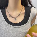 Punk Gem Star Moon Necklace Couple High Sense Hip Hop Street Party Jewelry