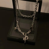 Punk Gem Star Moon Necklace Couple High Sense Hip Hop Street Party Jewelry