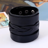 Punk Leather Bracelet Weave Bangle Jewelry