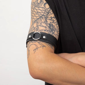 Punk Leather Upper Arm Bracelet Men Gothic Halloween Accessories