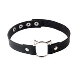 Punk Leather Torques Choker Necklace Heart Cross Pendant Neckband